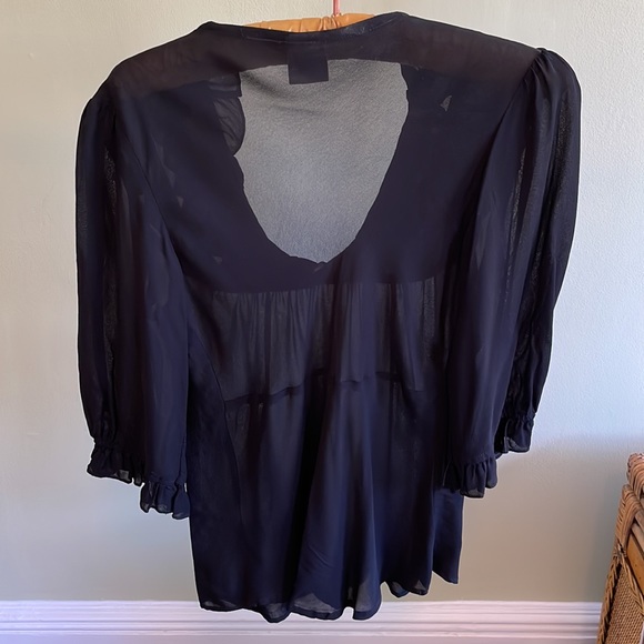 Sheer Ruffled Black top - Picture 3 of 5